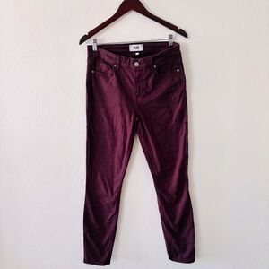 Paige Burgundy Purple‎ Verdugo Ankle Skinny Jeans Size 30 Denim